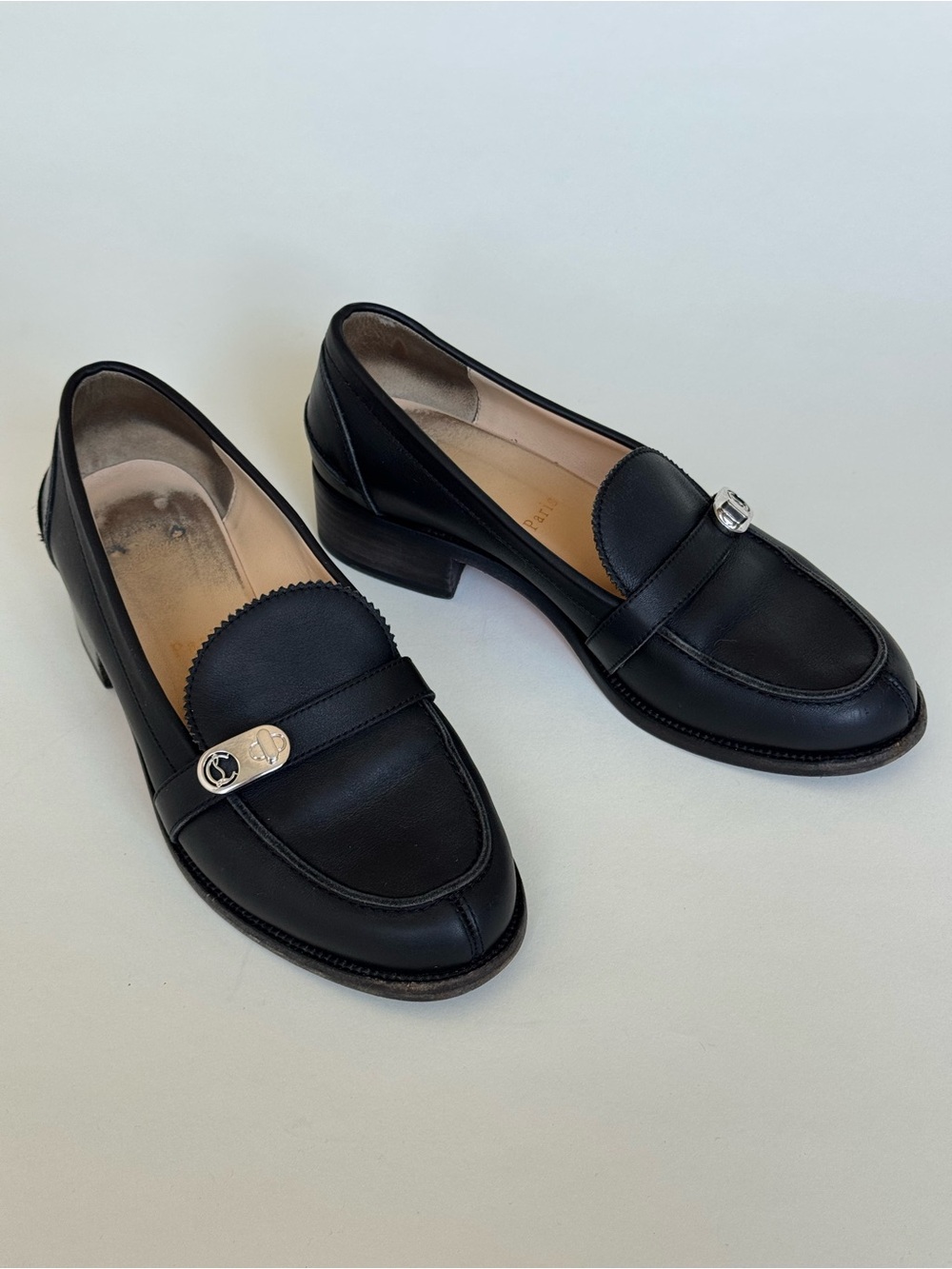 Christian Louboutin Lock Me Moc loafers In Black Calfskin - Size 37